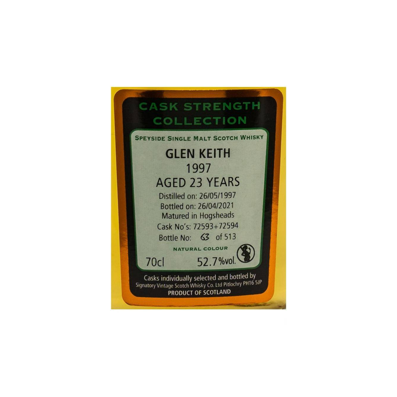 Glen Keith Cask Strength Collection 1997 23 Years Single Malt Whisky 3