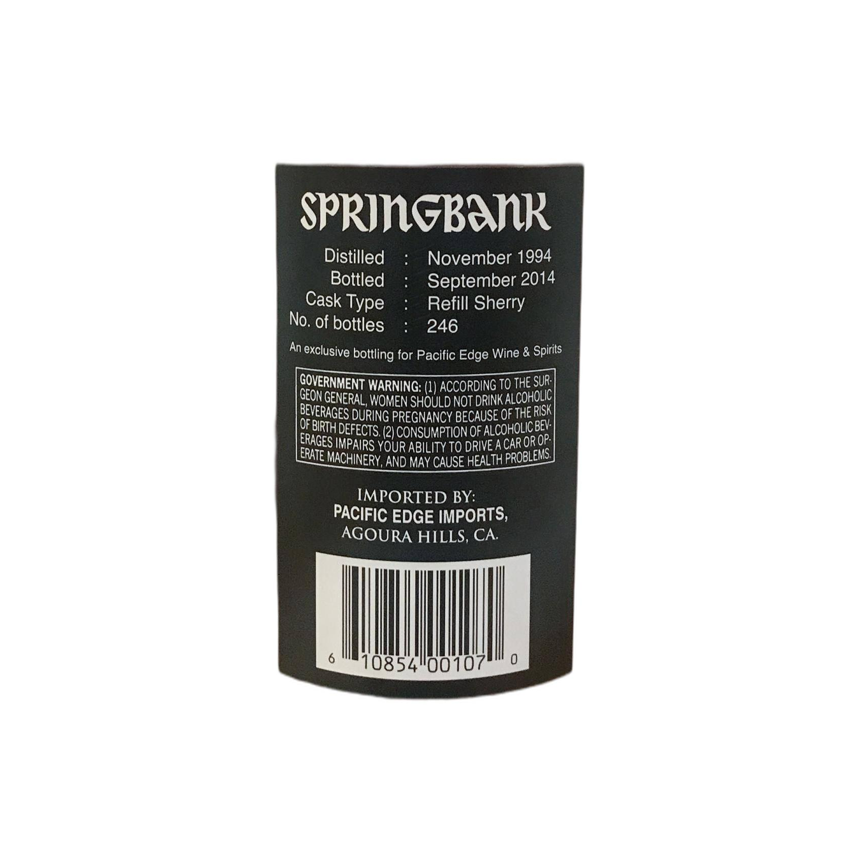 Springbank Single Cask 1994 19 Years Single Malt Whisky 2