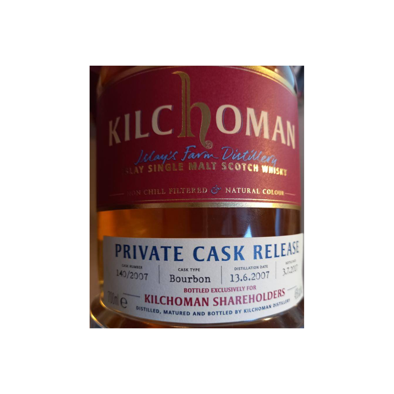 Kilchoman 2007 10 Years Single Malt Whisky