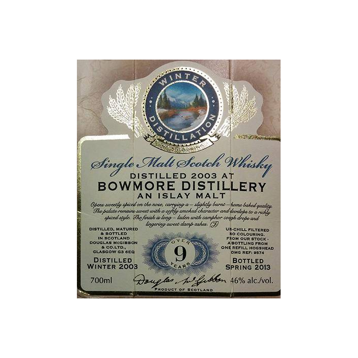 Bowmore McGibbon's Provenance 2003 9 Years Single Malt Whisky
