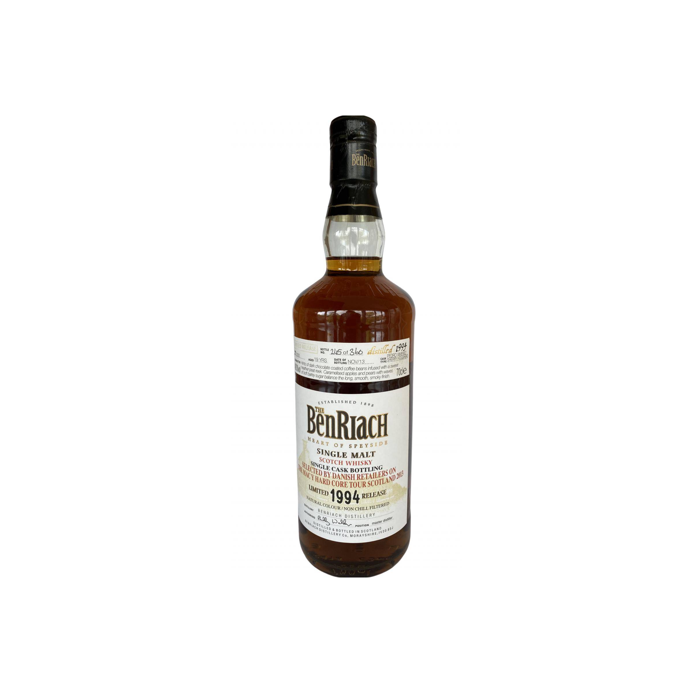 BenRiach Individual Cask Bottling 1994 19 Years Single Malt Whisky