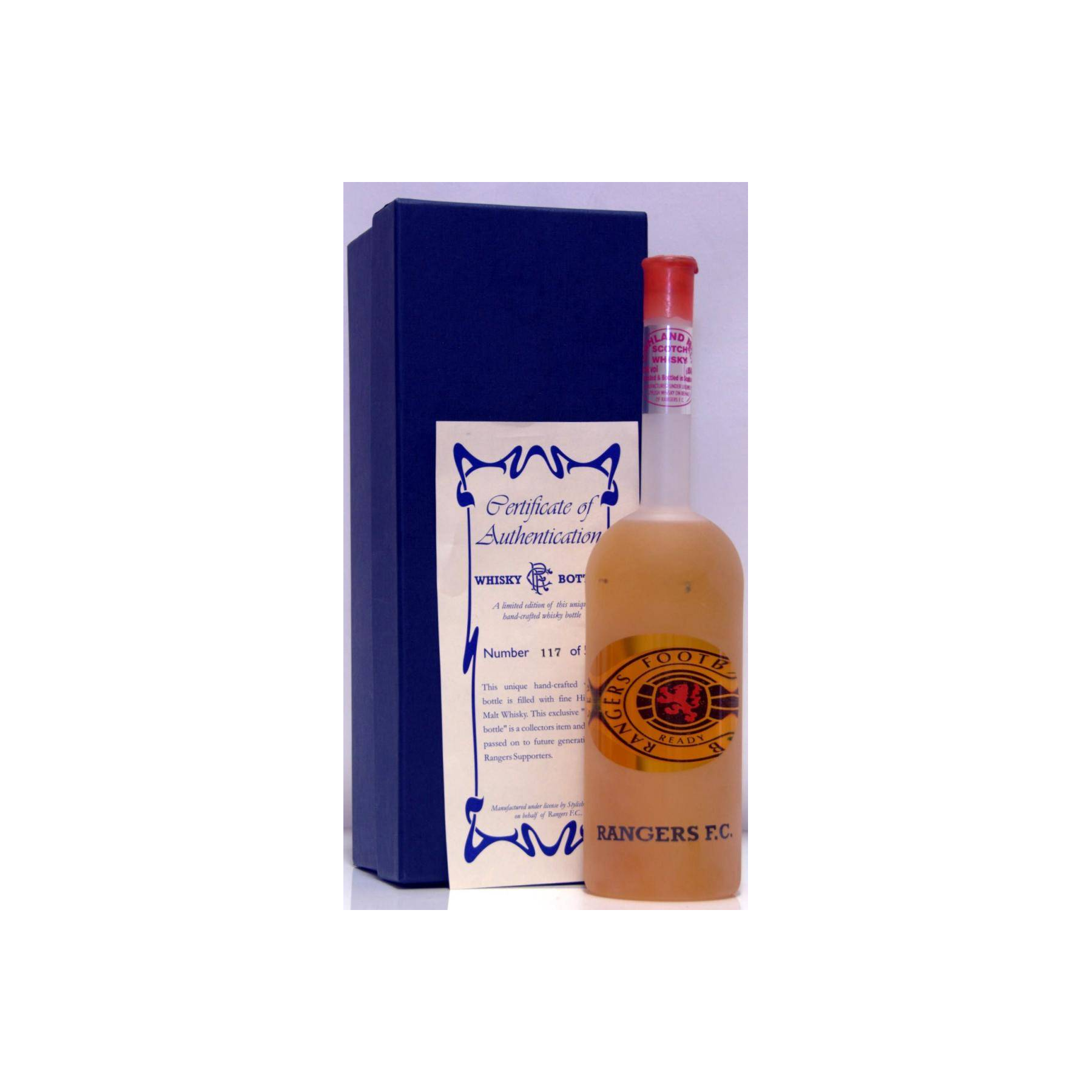 Rangers Football Club Frosted Glass Bottle