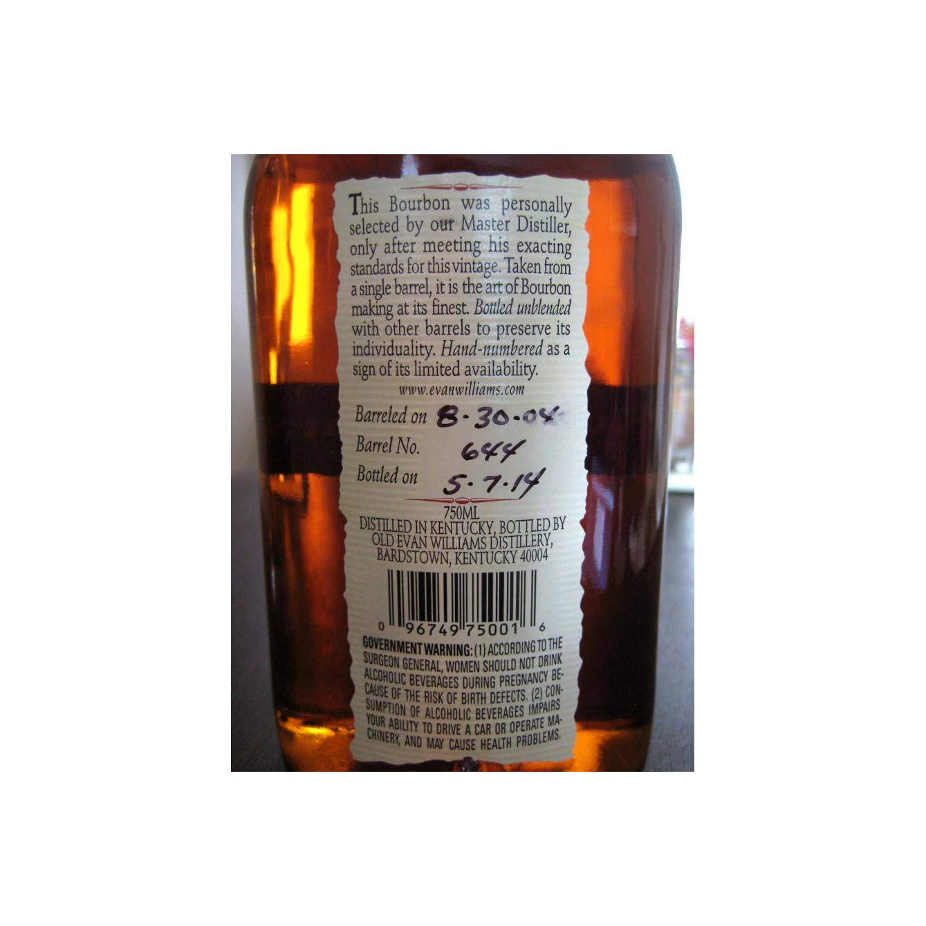 Evan Williams 2004 9 Years Bourbon Whisky 2