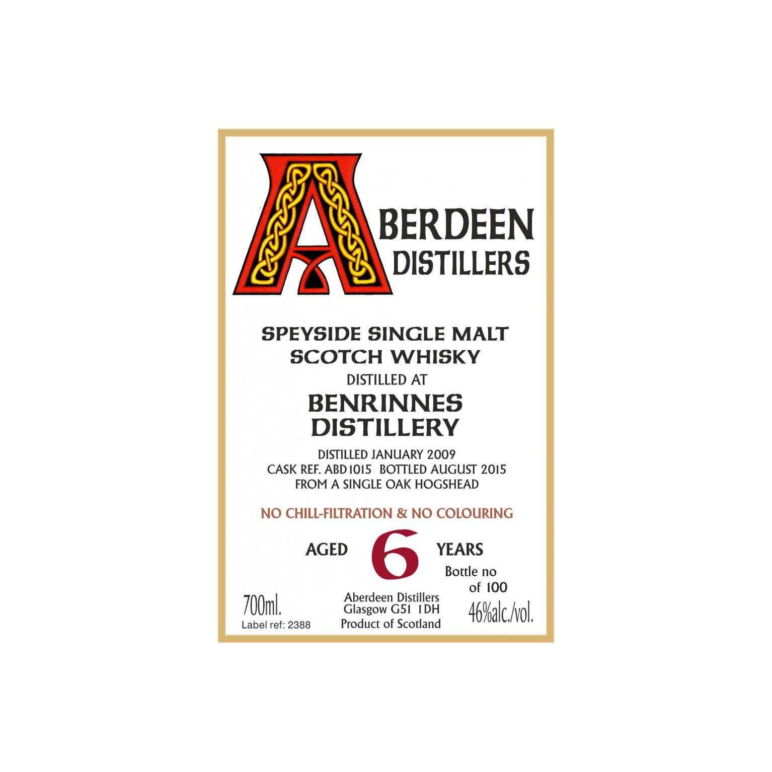 Benrinnes 2009 6 Years Single Malt Whisky