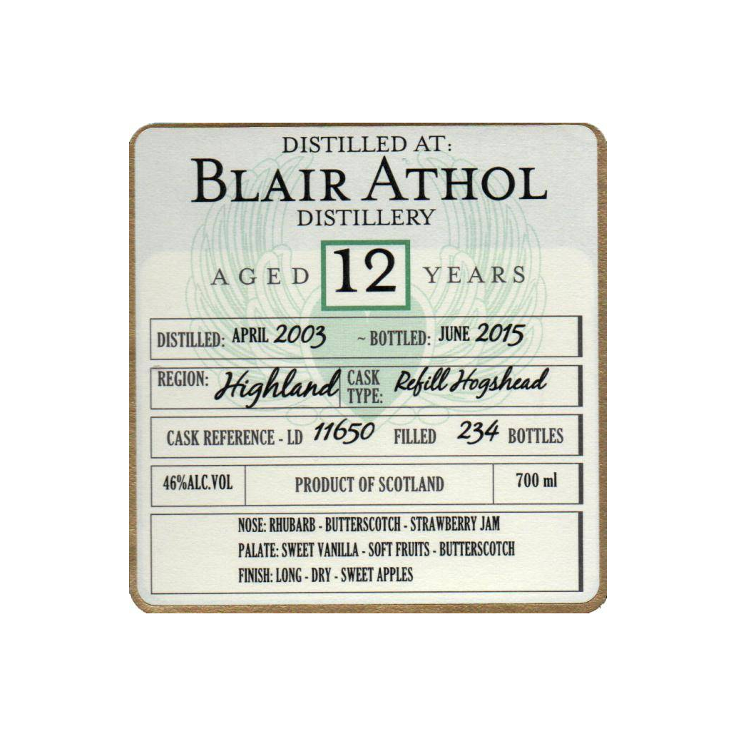 Blair Athol 2003 12 Years Single Malt Whisky 2