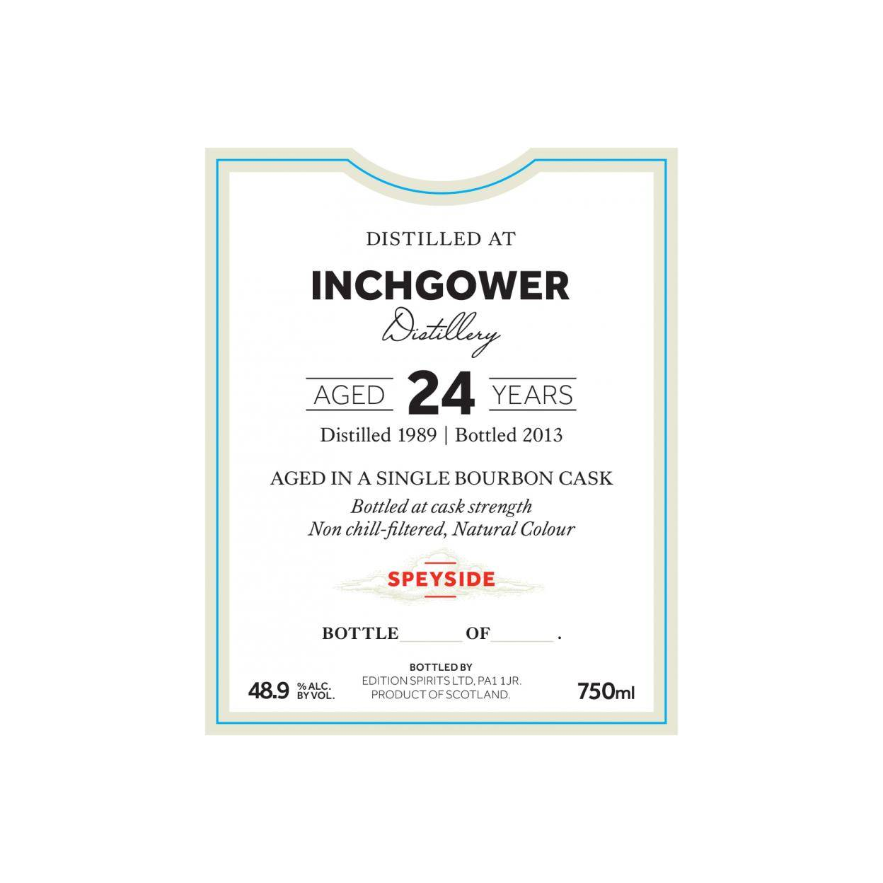 Inchgower The First Editions 1989 24 Years Single Malt Whisky