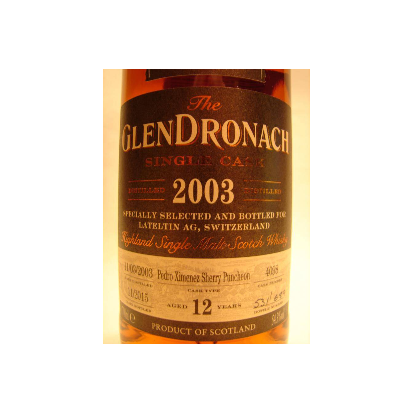 GlenDronach Single Cask 2003 12 Years Single Malt Whisky 2