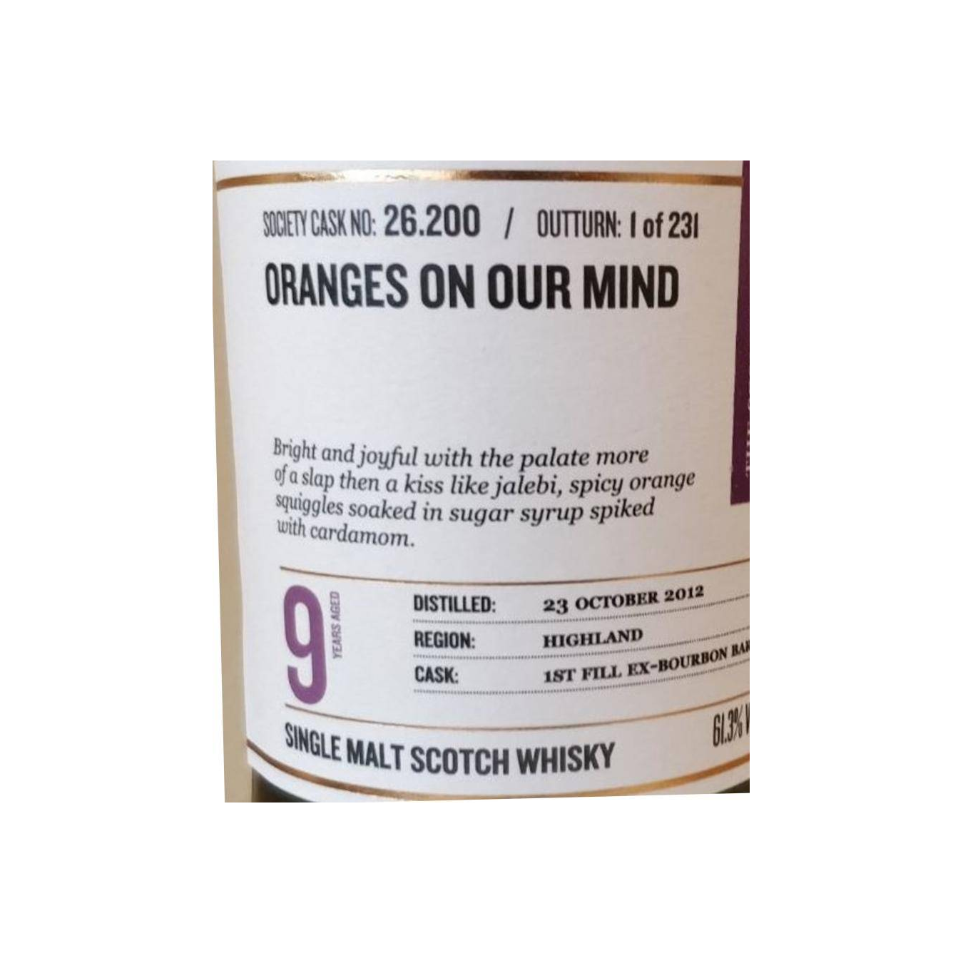 The Scotch Malt Whisky Society 2012 9 Years Single Malt Whisky 2