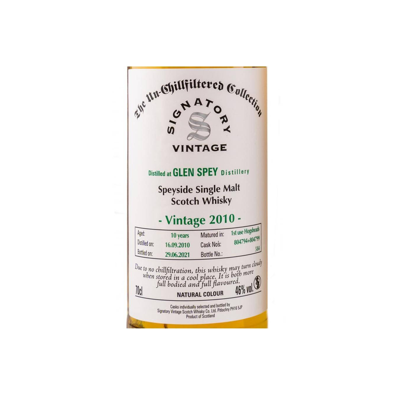 Glen Spey The Un-Chillfiltered Collection 2010 10 Years Single Malt Whisky 3