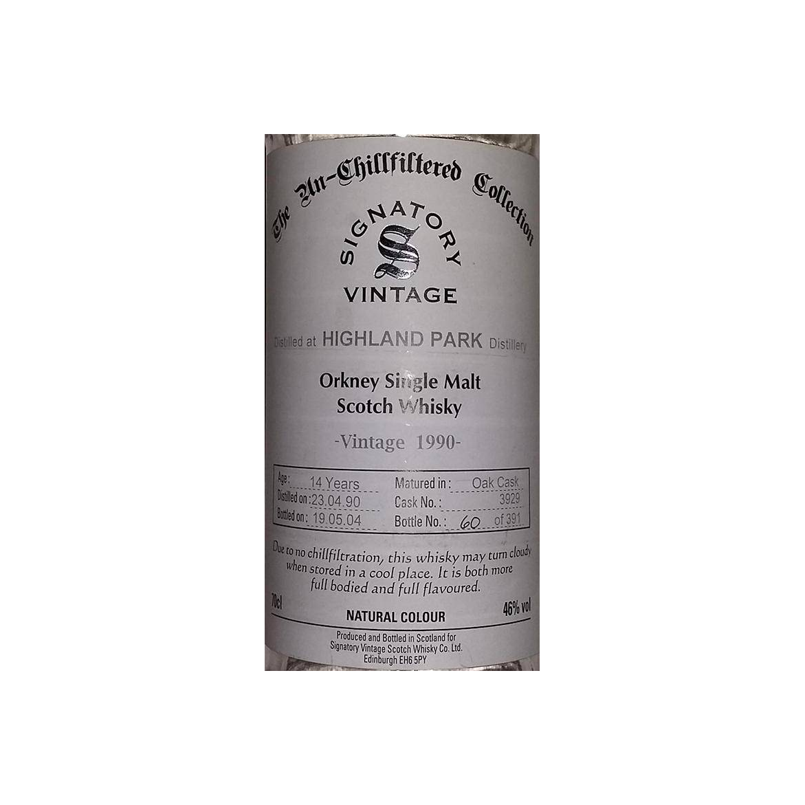 Highland Park The Un-Chillfiltered Collection 1990 14 Years Single Malt Whisky