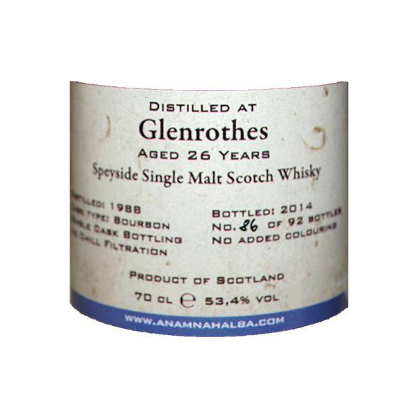 The Glenrothes 1988 26 Years Single Malt Whisky 2