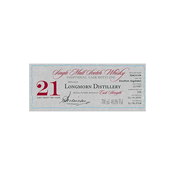 Longmorn Individual Cask Bottling 1992 21 Years Single Malt Whisky 3