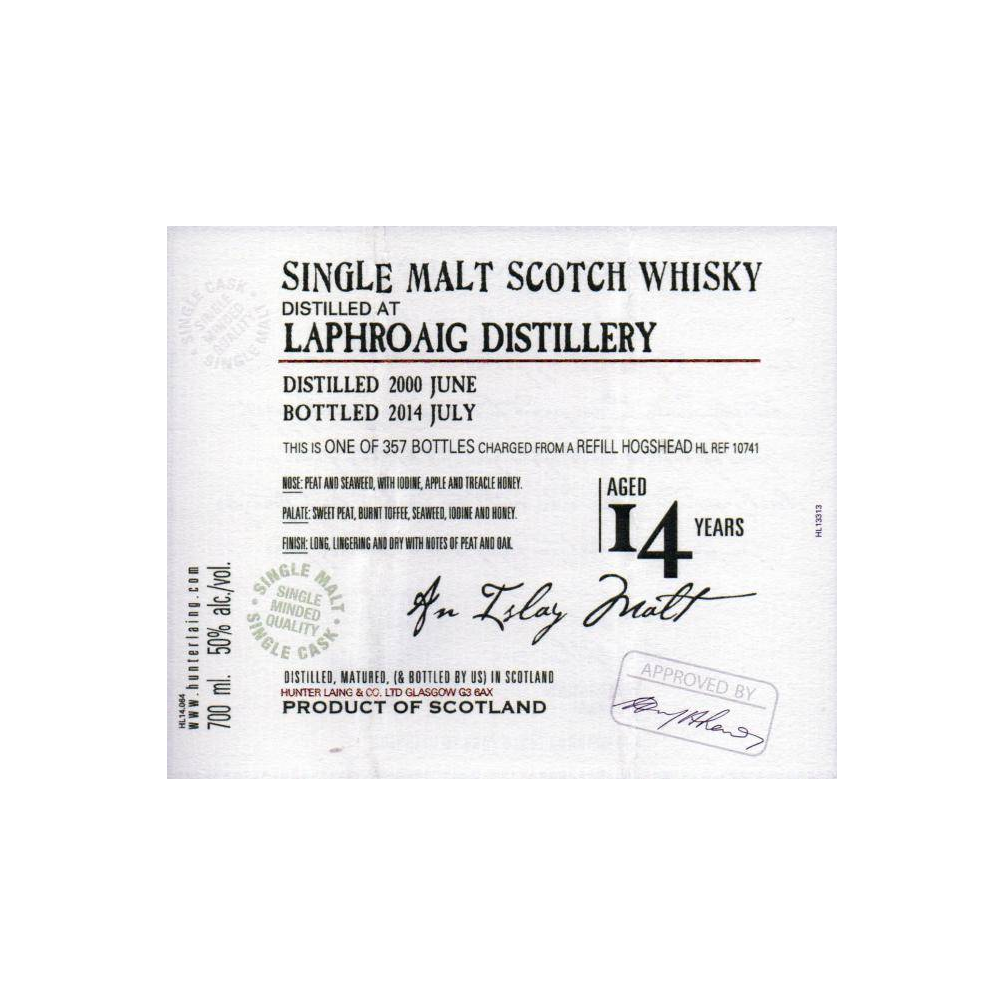 Laphroaig Old Malt Cask 2000 14 Years Single Malt Whisky 2