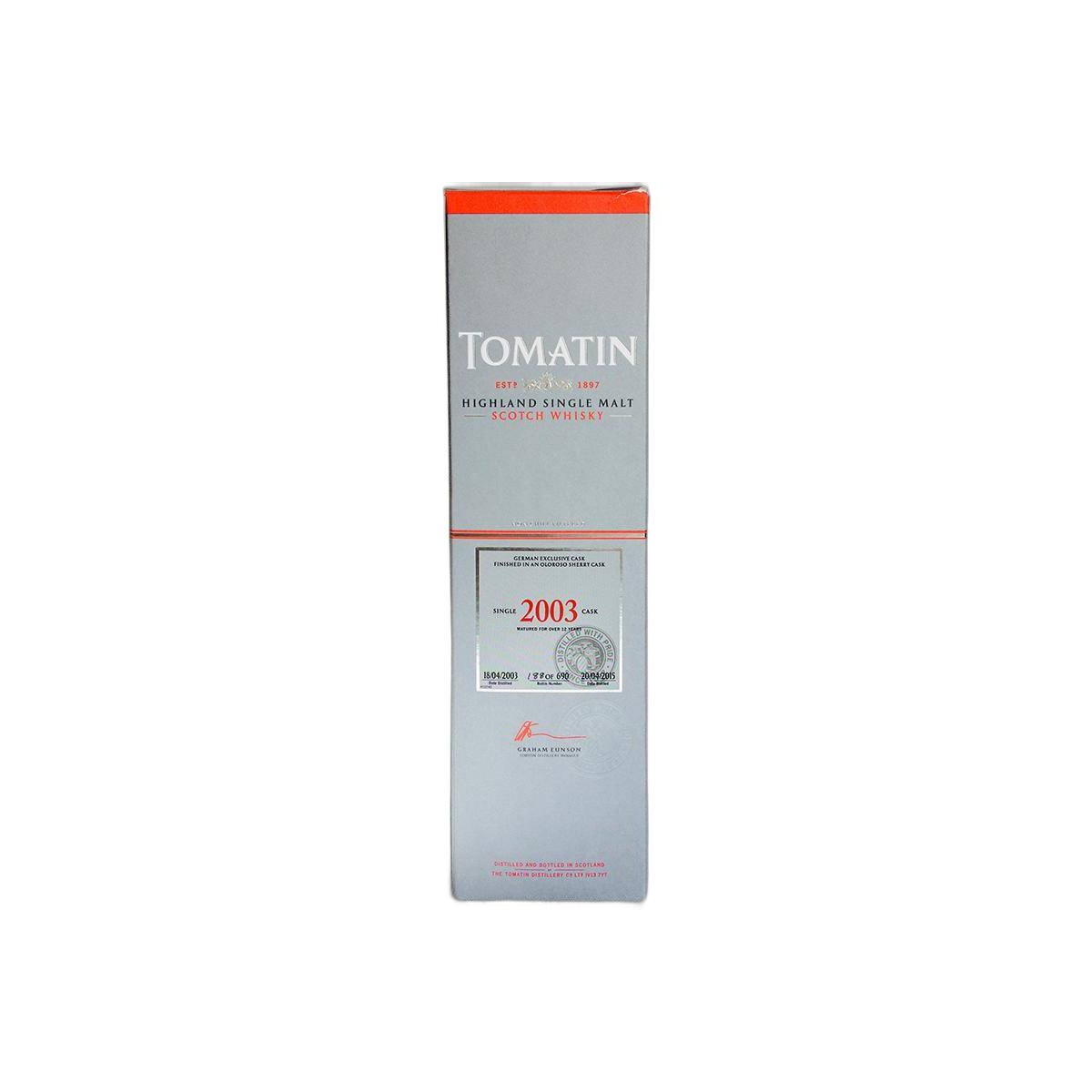 Tomatin Single Cask 2003 12 Years Single Malt Whisky 2