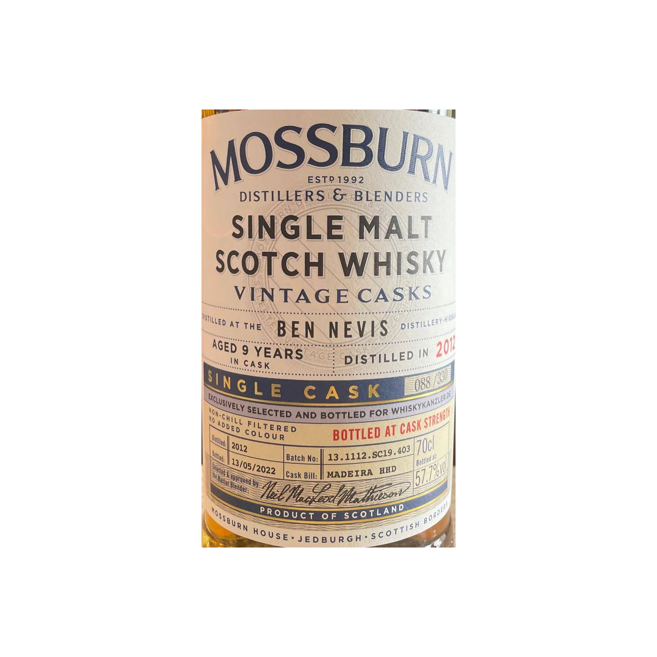 Ben Nevis 2012 9 Years Single Malt Whisky