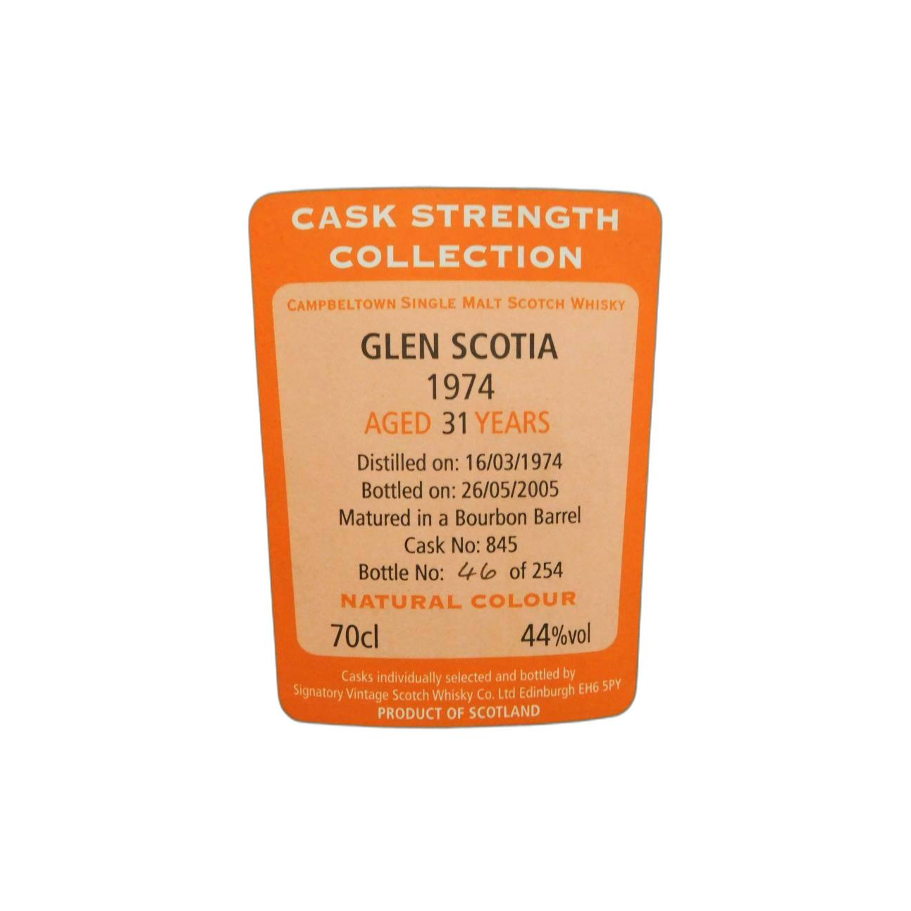 Glen Scotia Cask Strength Collection 1974 31 Years Single Malt Whisky 3