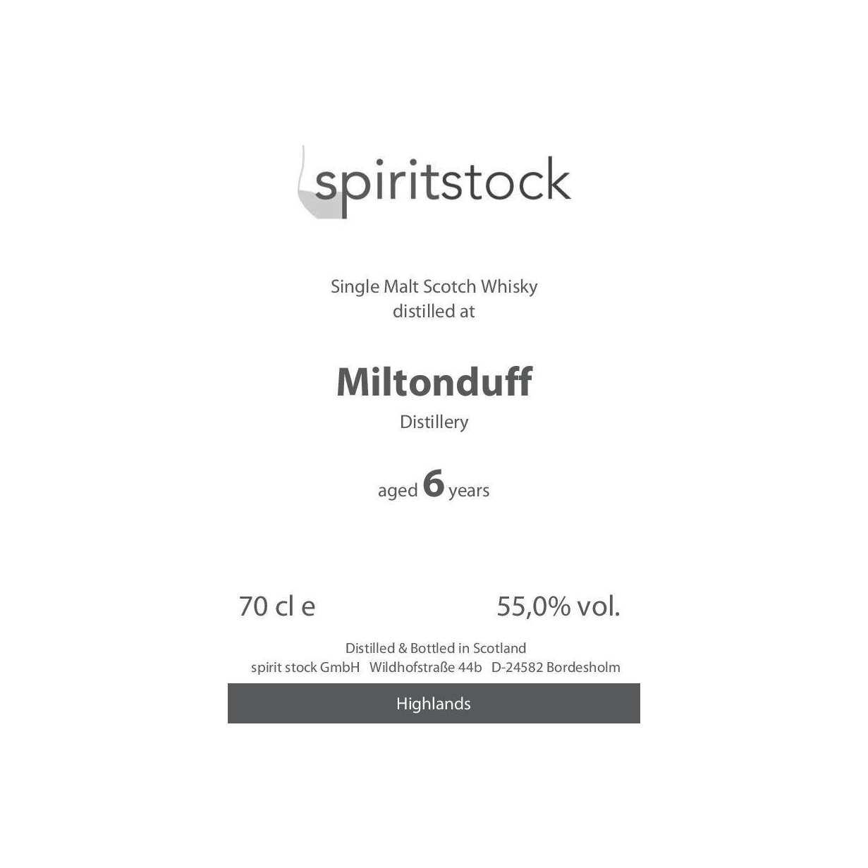 Miltonduff 6 Years Single Malt Whisky