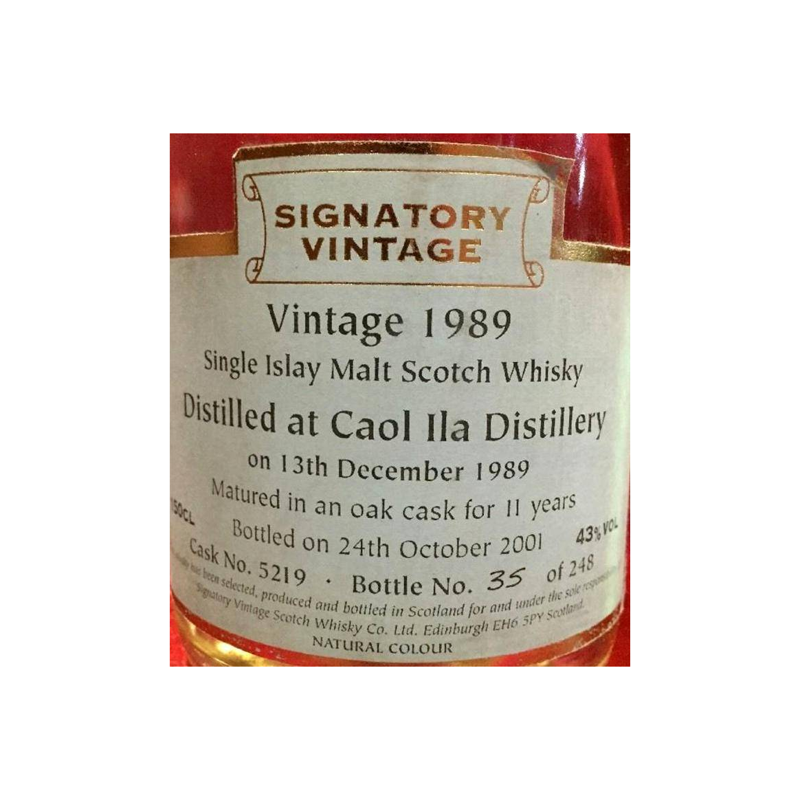 Caol Ila 1989 11 Years Single Malt Whisky