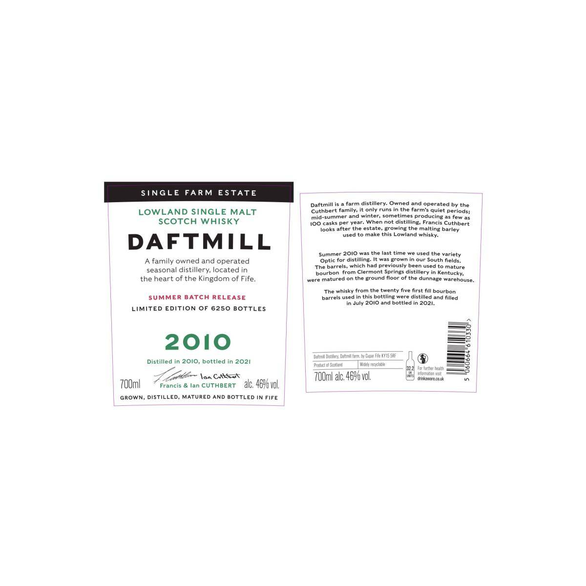 Daftmill 2010 10 Years Single Malt Whisky 3