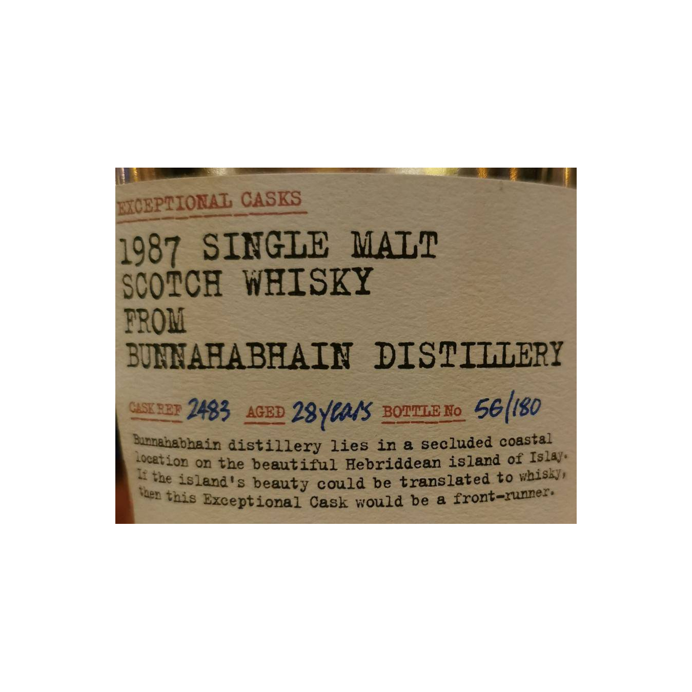Bunnahabhain 1987 28 Years Single Malt Whisky 2