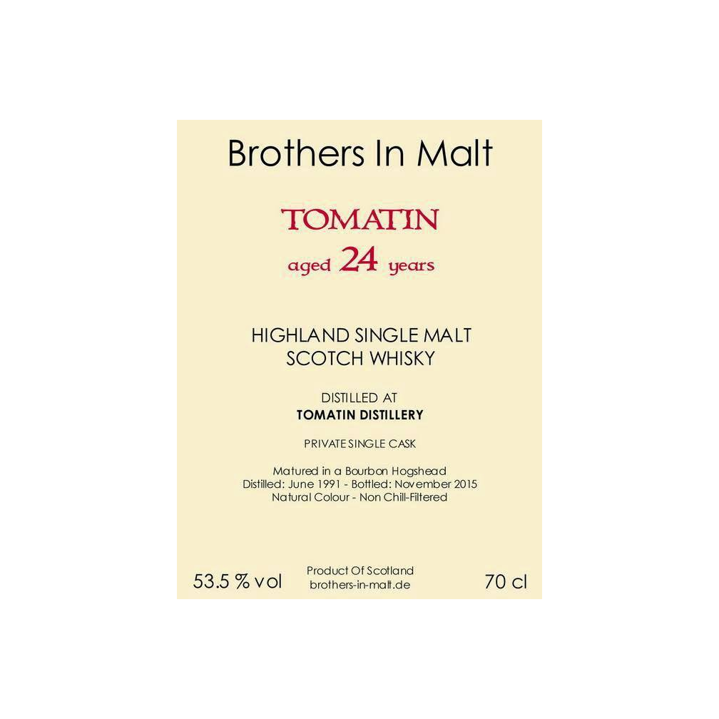 Tomatin Private Cask 1991 24 Years Single Malt Whisky 3