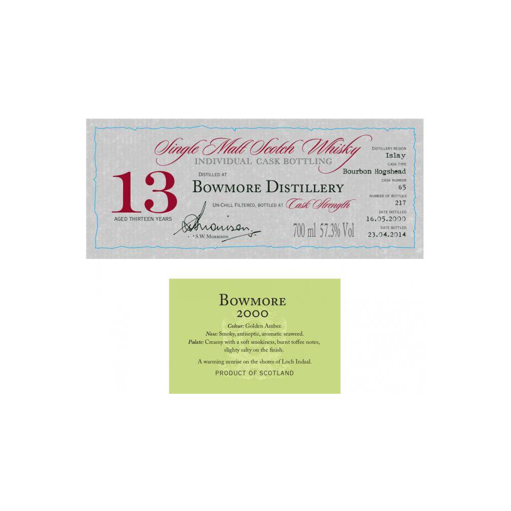 Bowmore Individual Cask Bottling 2000 13 Years Single Malt Whisky 2