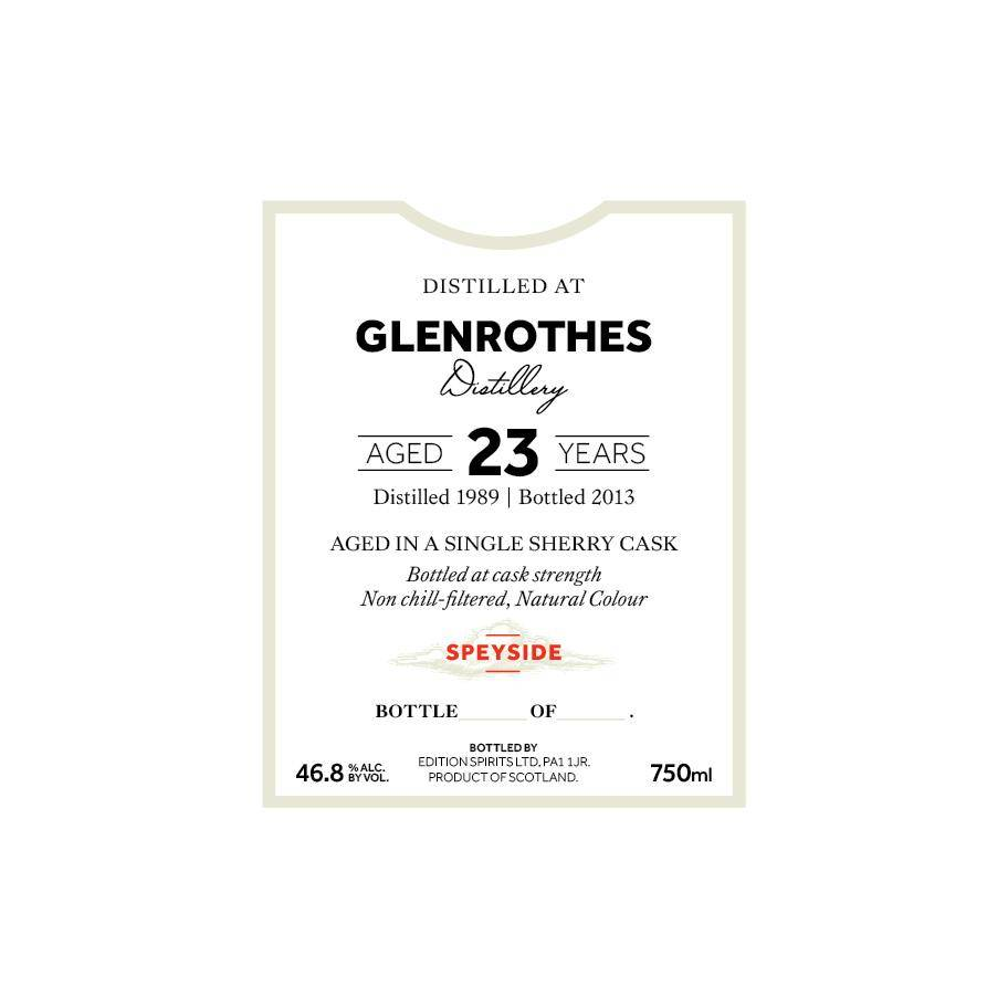 The Glenrothes The First Editions 1989 23 Years Single Malt Whisky