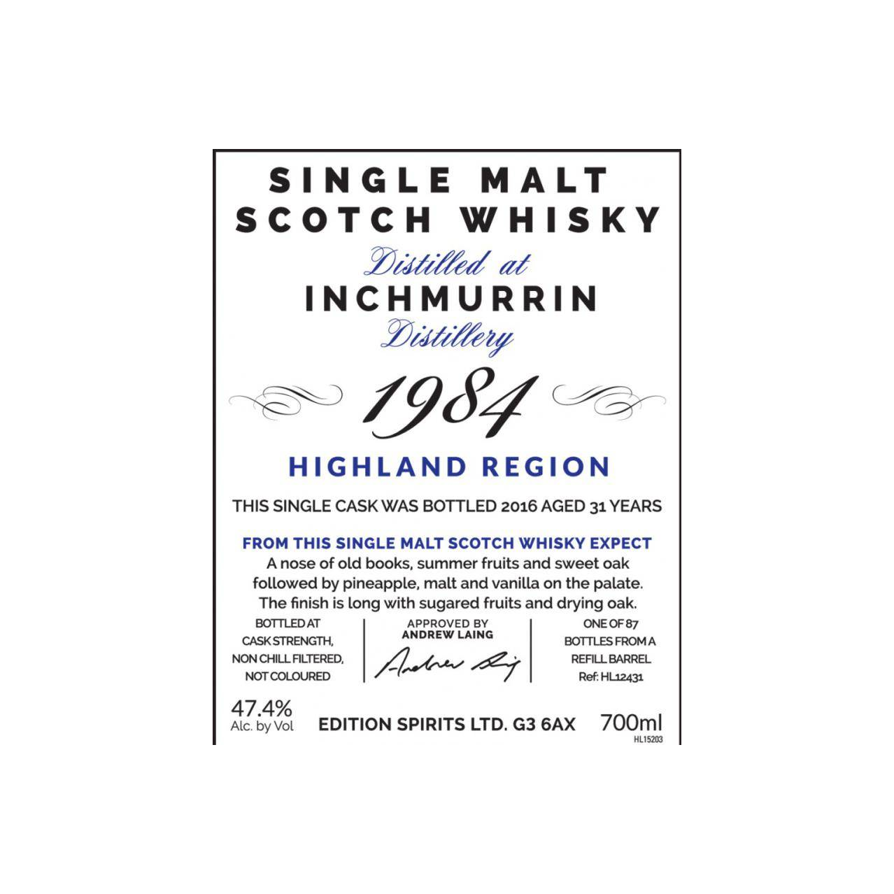 Loch Lomond The First Editions 1984 31 Years Single Malt Whisky 3