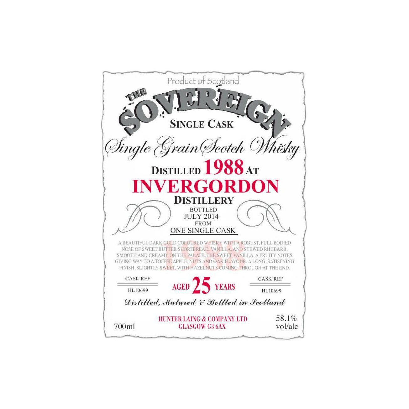 Invergordon 1988 25 Years Single Grain Whisky