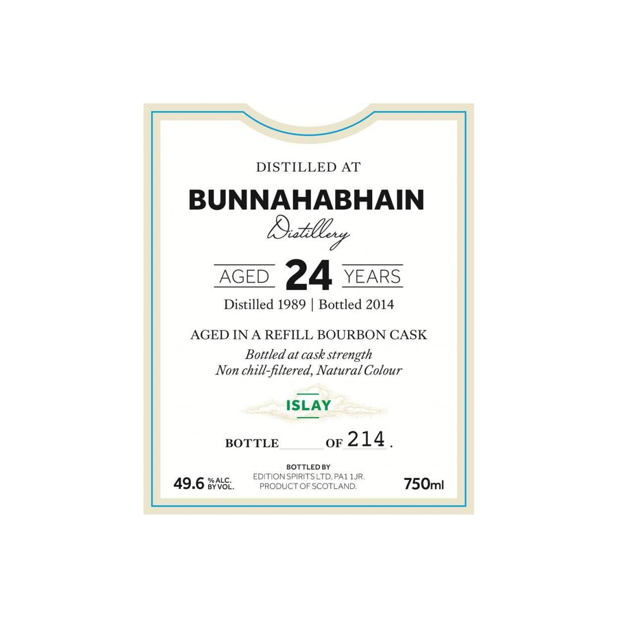 Bunnahabhain The First Editions 1989 24 Years Single Malt Whisky