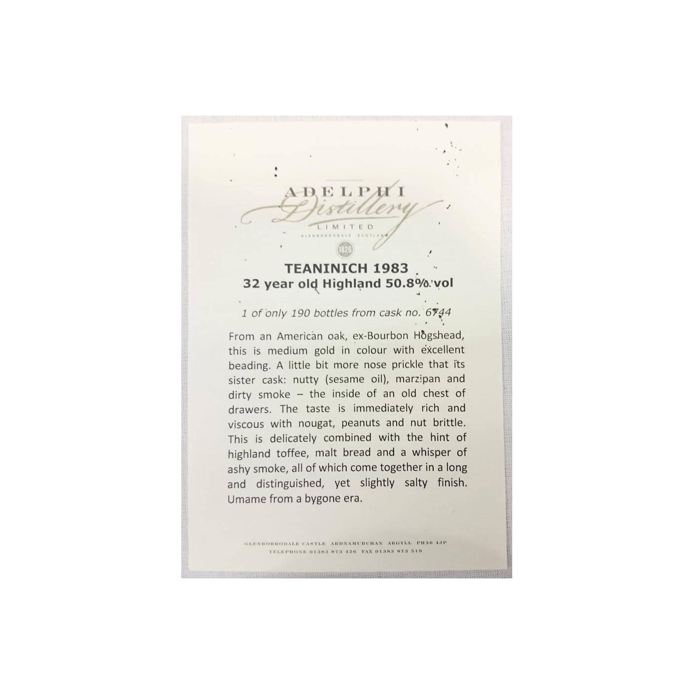 Teaninich 1983 32 Years Single Malt Whisky 3