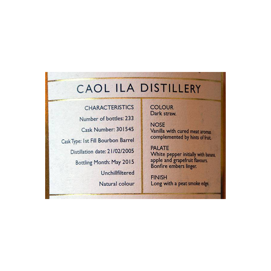 Caol Ila 2005 10 Years Single Malt Whisky 3