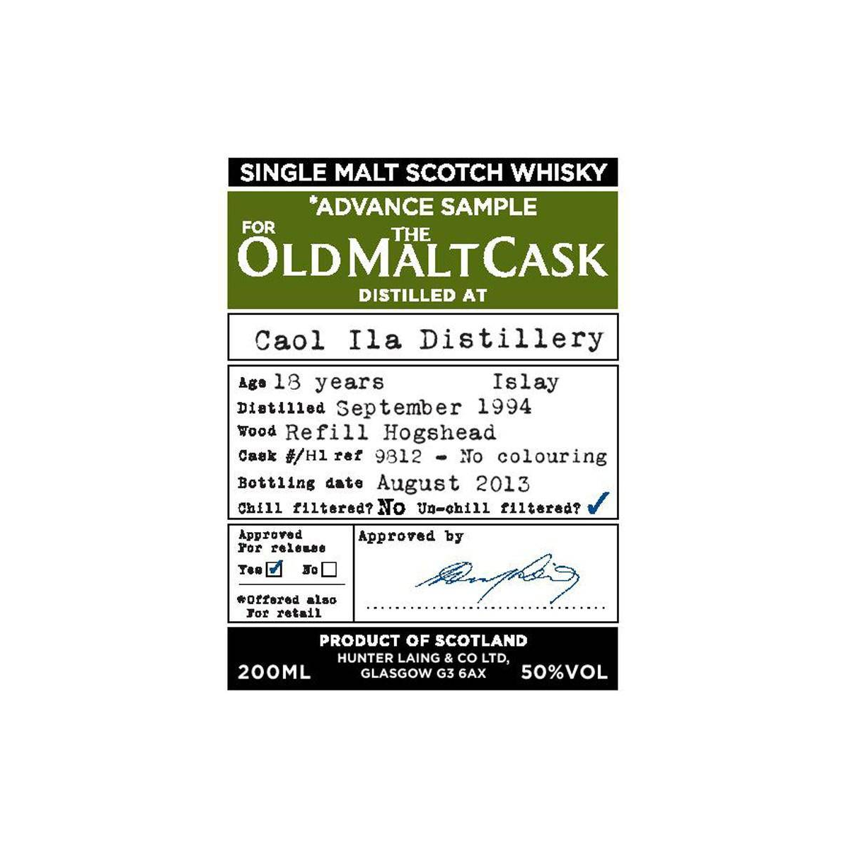 Caol Ila 1994 18 Years Single Malt Whisky