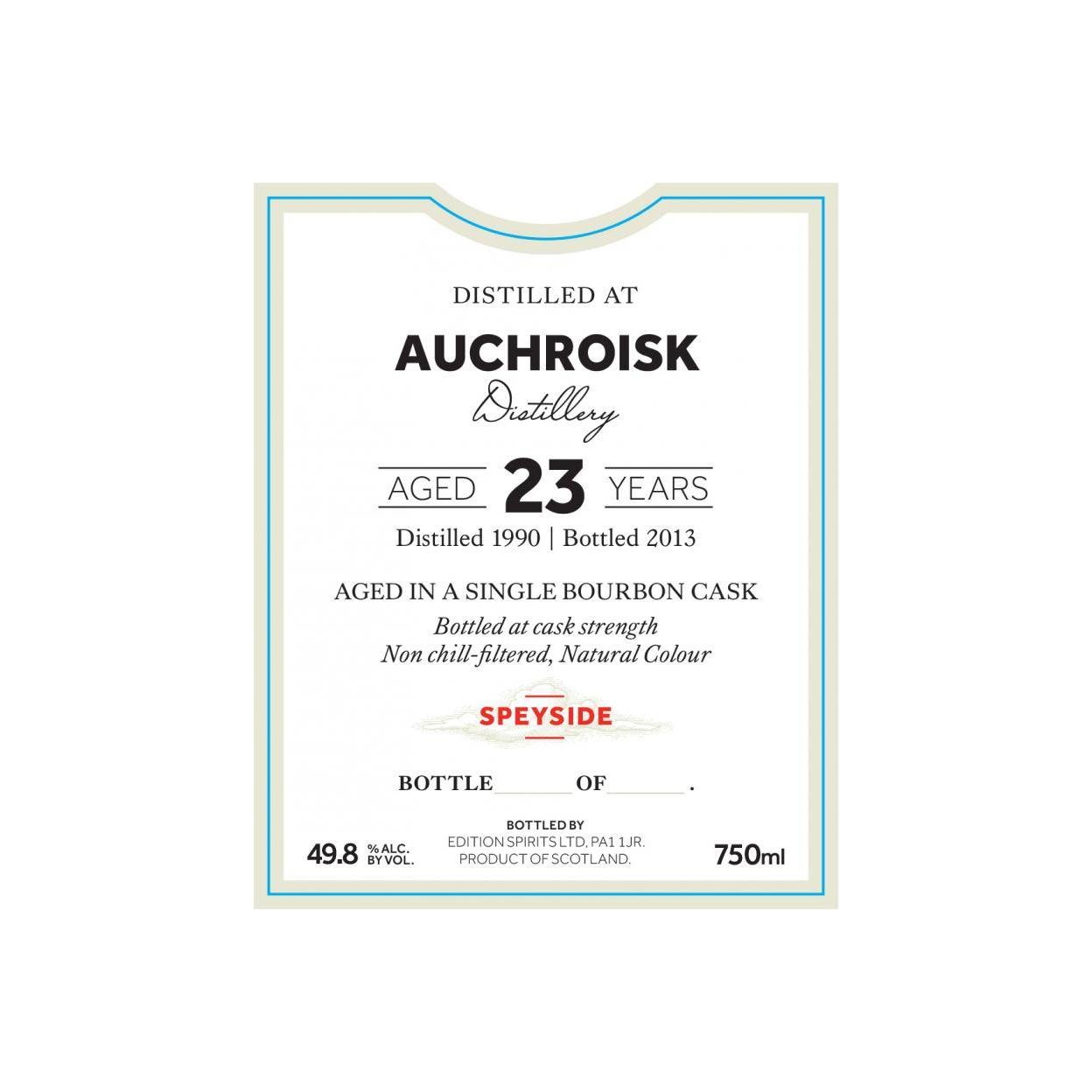 Auchroisk The First Editions 1990 23 Years Single Malt Whisky
