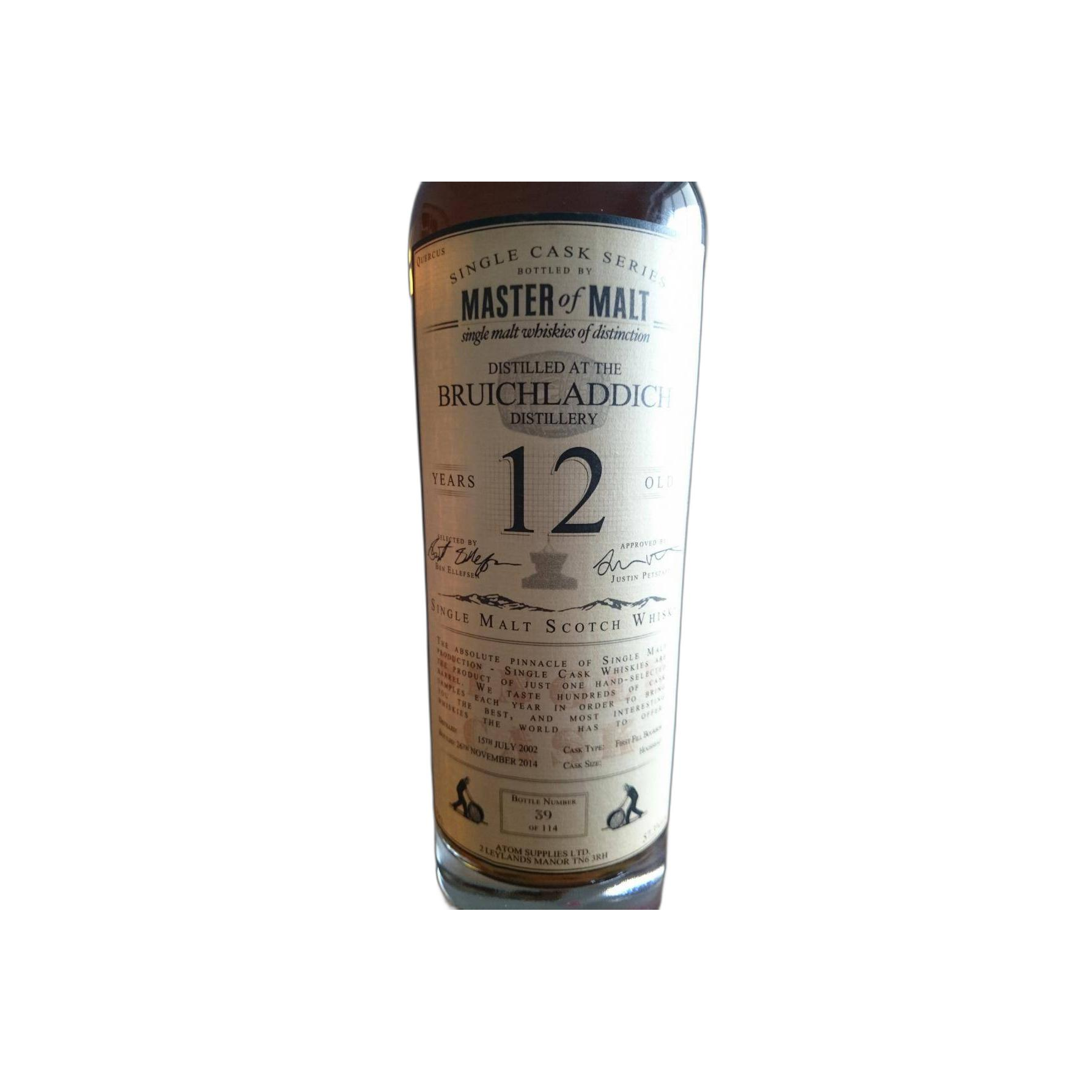 Bruichladdich Single Cask 2002 12 Years Single Malt Whisky