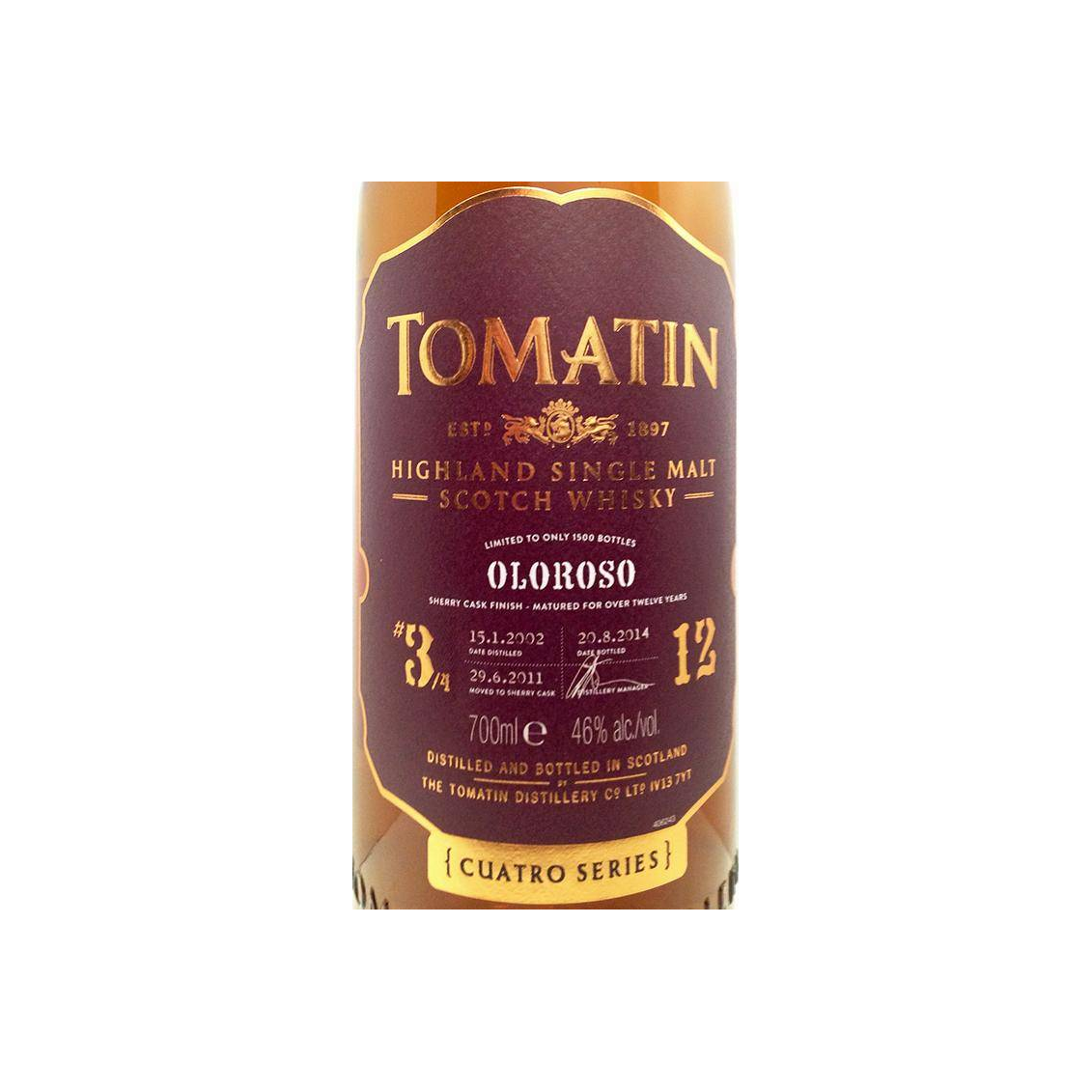 Tomatin 2002 12 Years Single Malt Whisky 3