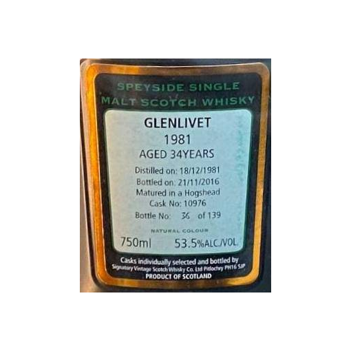 The Glenlivet Cask Strength Collection 1981 34 Years Single Malt Whisky