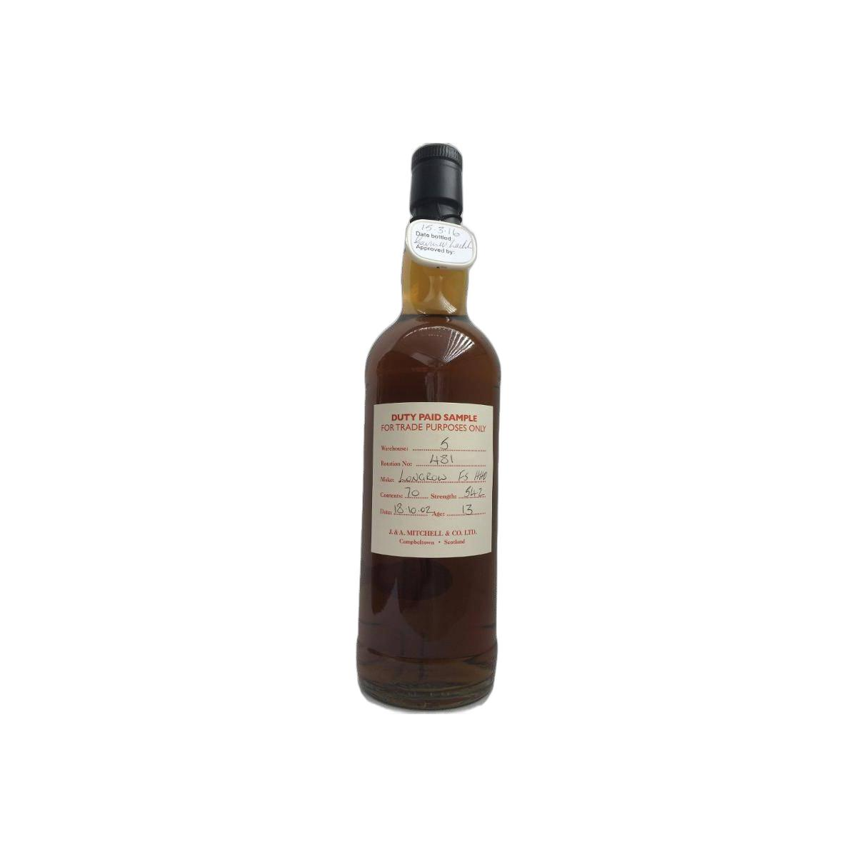 Longrow Duty Paid Sample - For Trade Purposes Only 2002 13 Years Single Malt Whisky
