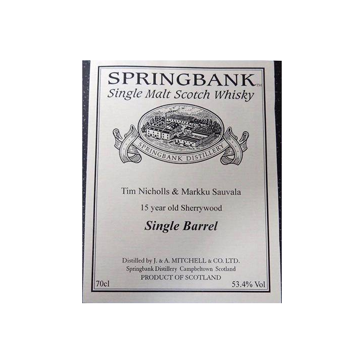 Springbank Private Bottling 1997 15 Years Single Malt Whisky