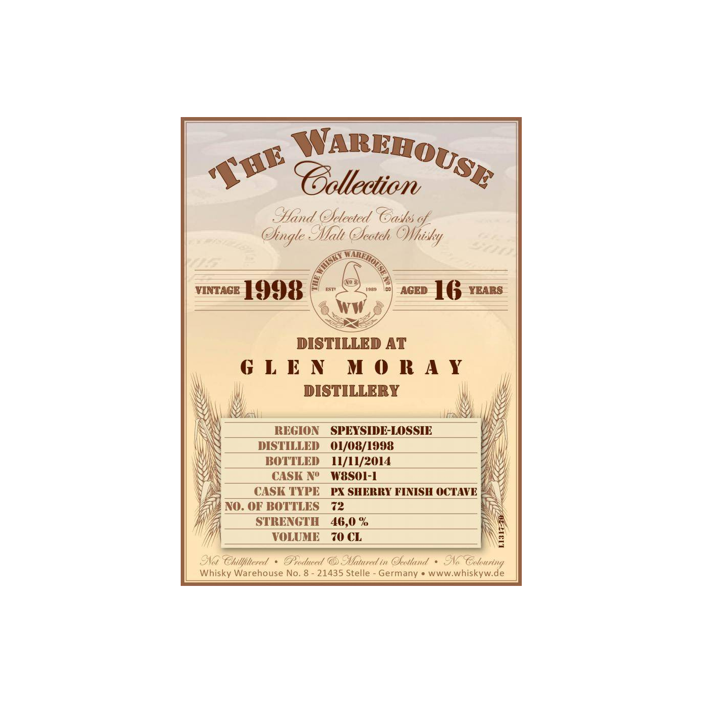 Glen Moray 1998 16 Years Single Malt Whisky