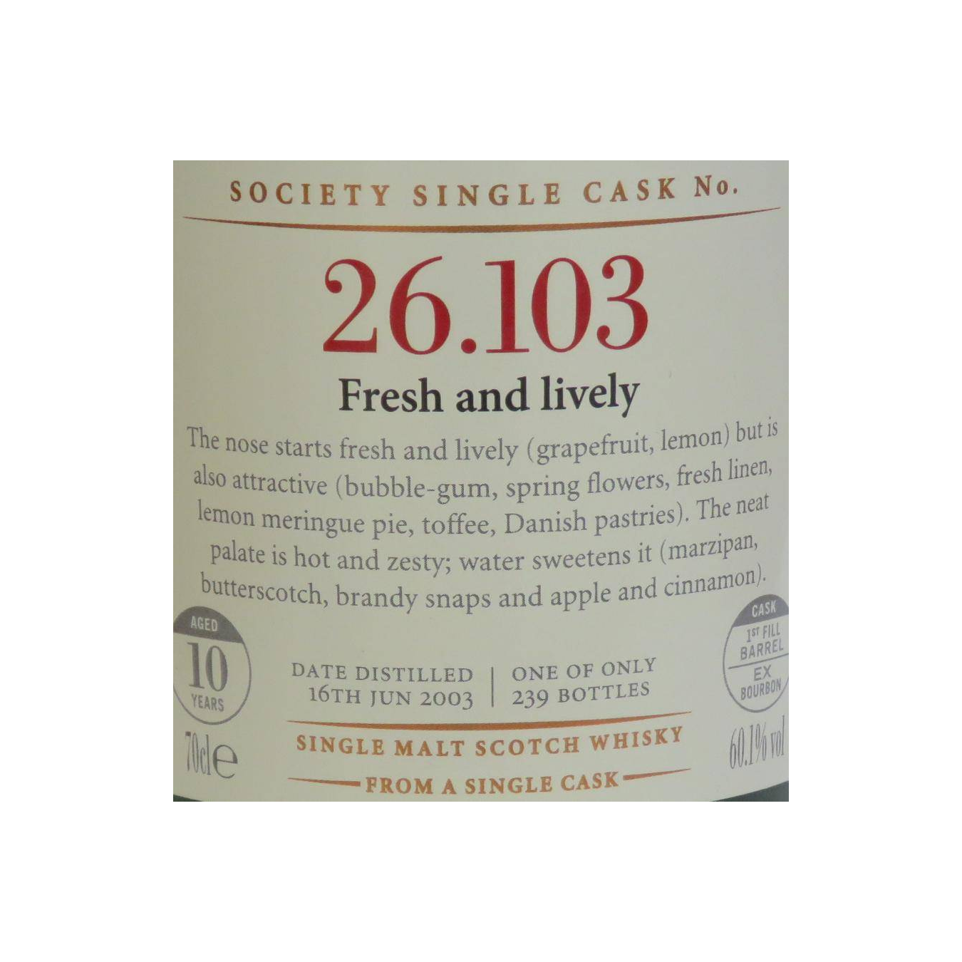 The Scotch Malt Whisky Society 2003 10 Years Single Malt Whisky 2
