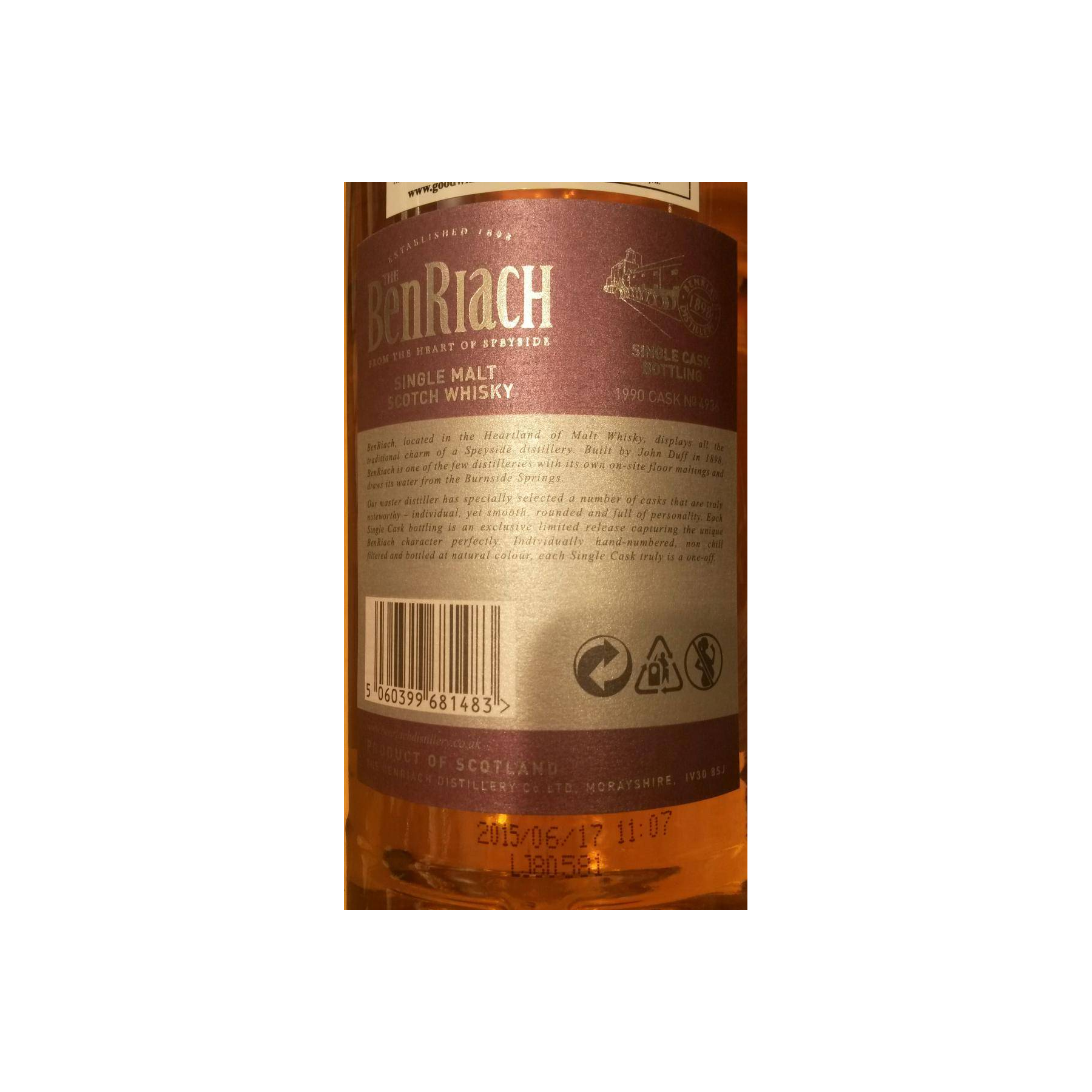 BenRiach 1990 25 Years Single Malt Whisky 3