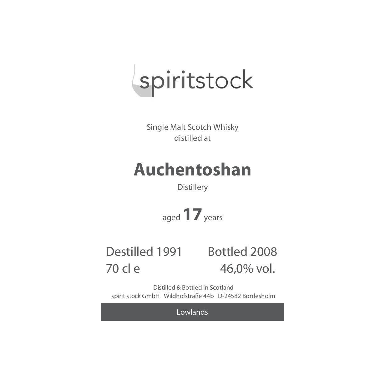 Auchentoshan 1991 17 Years Single Malt Whisky