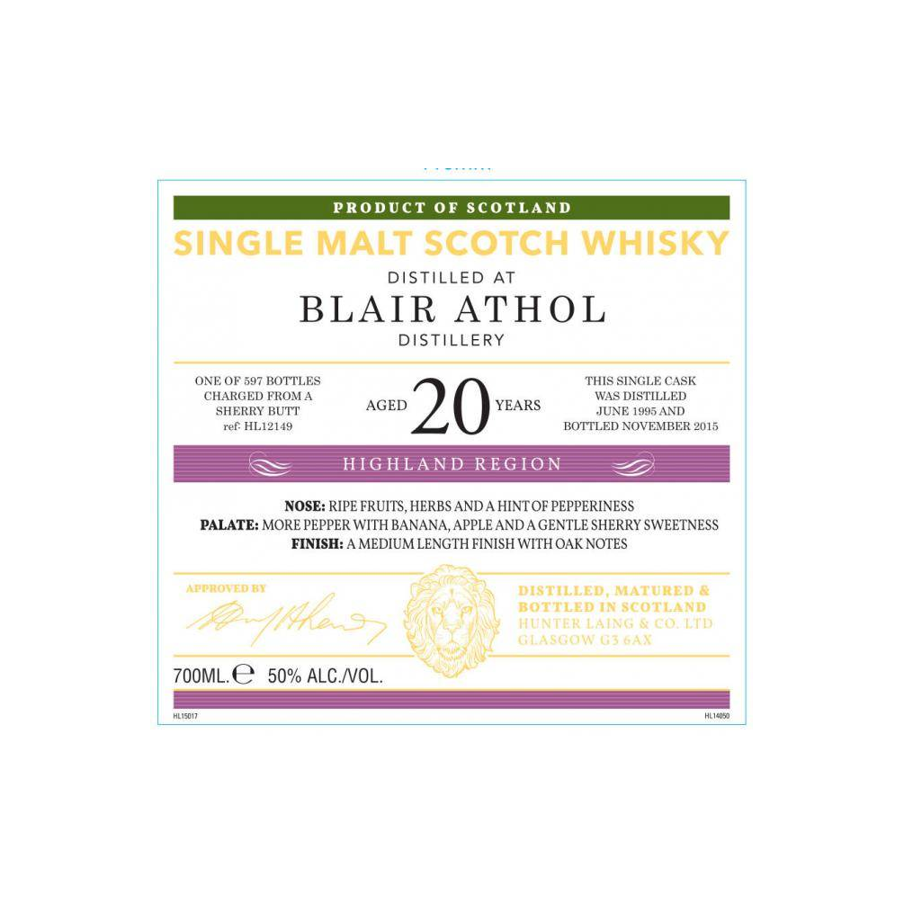 Blair Athol Old Malt Cask 1995 20 Years Single Malt Whisky 3
