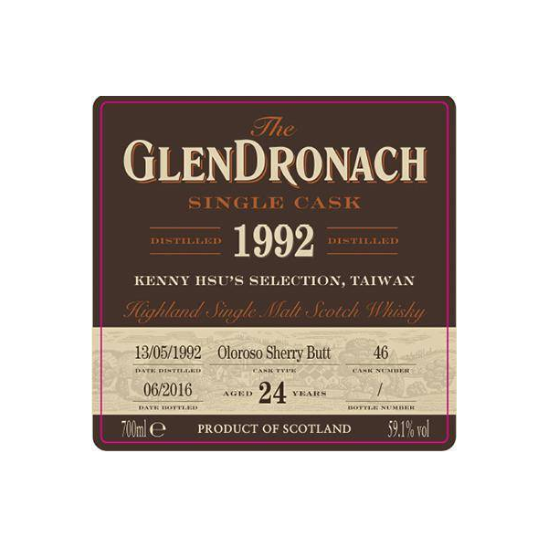 GlenDronach Single Cask 1992 24 Years Single Malt Whisky