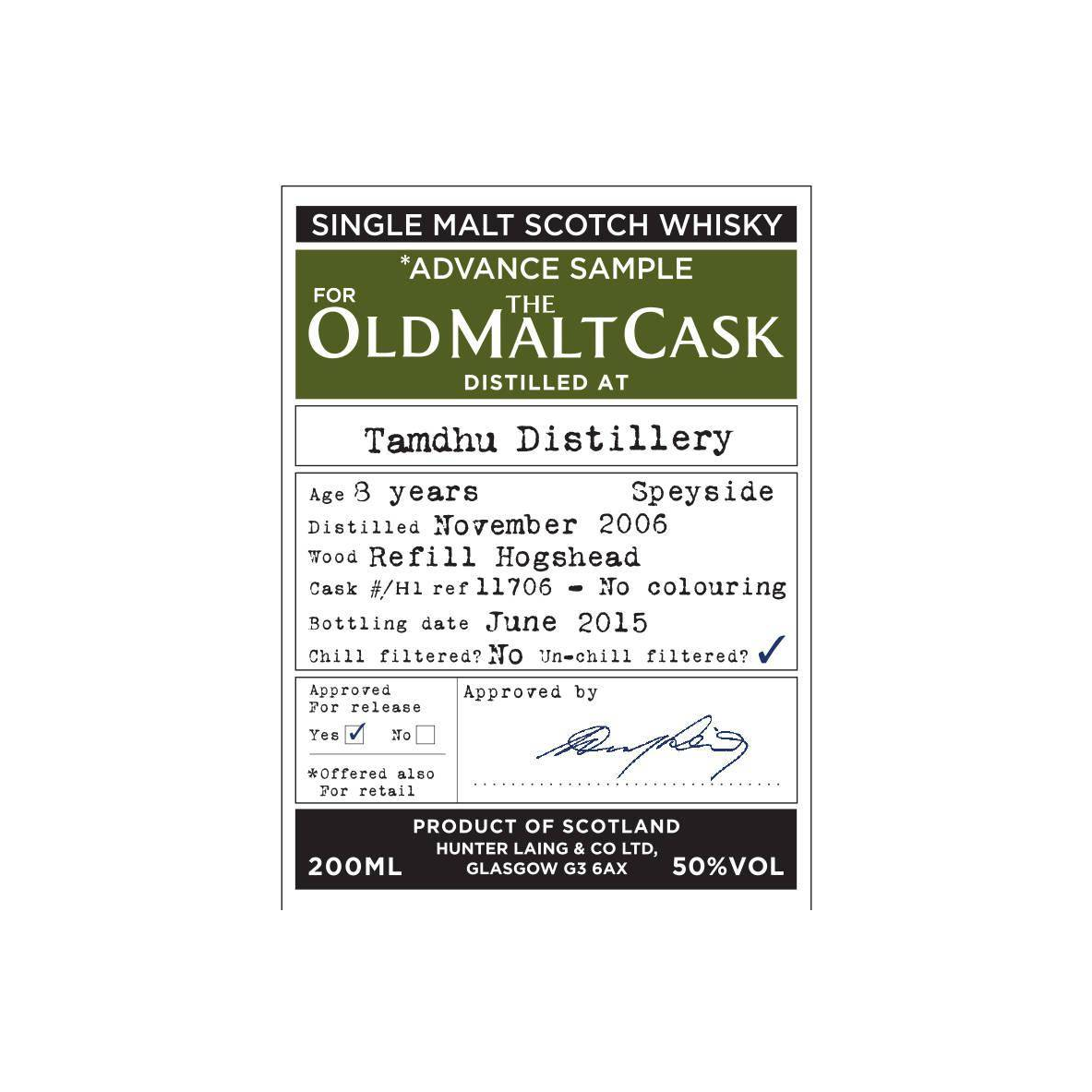 Tamdhu 2006 8 Years Single Malt Whisky
