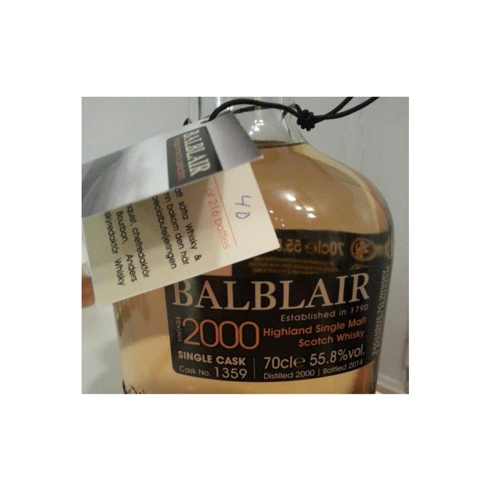 Balblair Single Cask 2000 14 Years Single Malt Whisky
