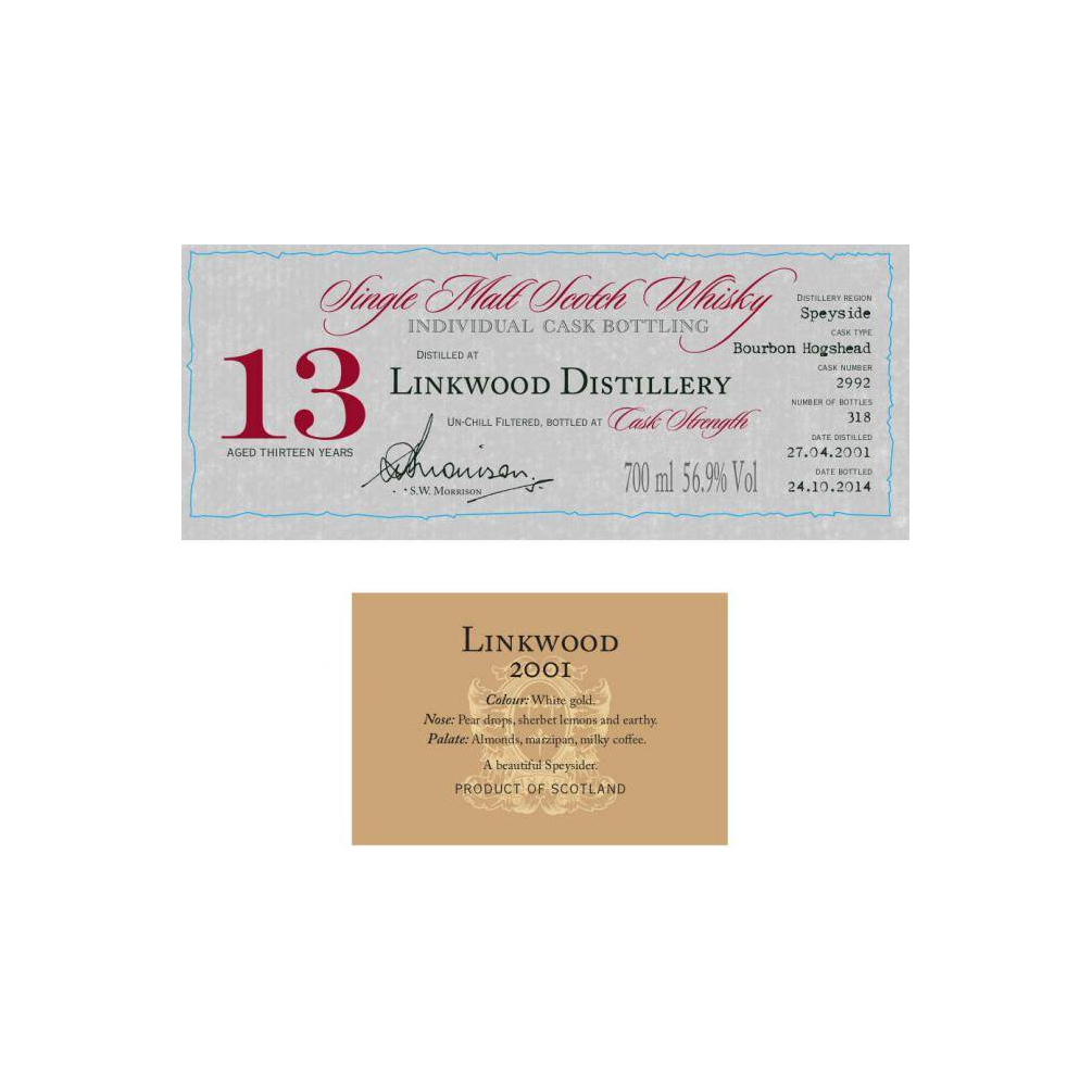 Linkwood Individual Cask Bottling 2001 13 Years Single Malt Whisky 2