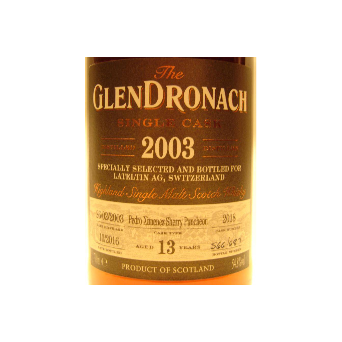 GlenDronach Single Cask 2003 13 Years Single Malt Whisky 2