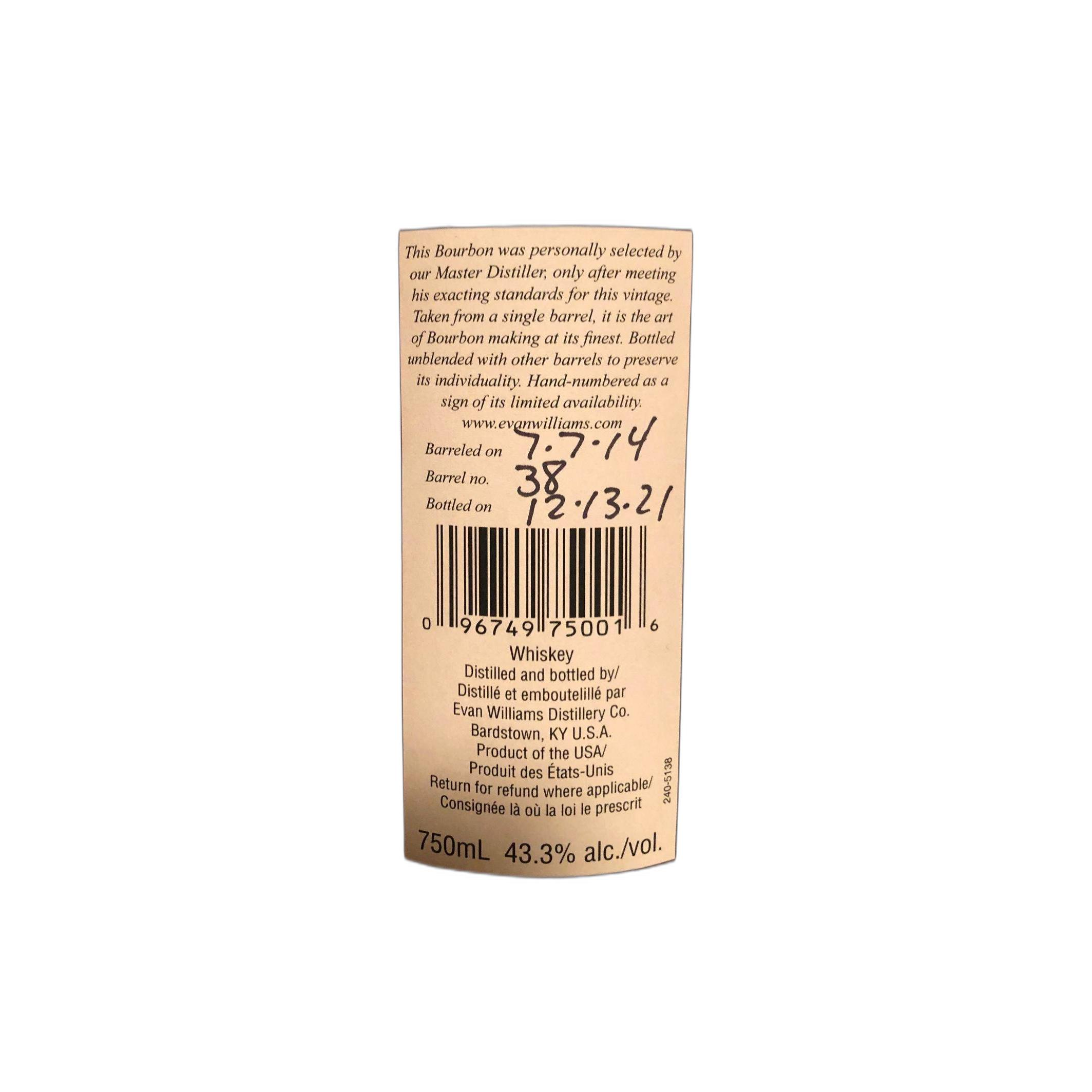 Evan Williams 2014 7 Years Bourbon Whisky 2